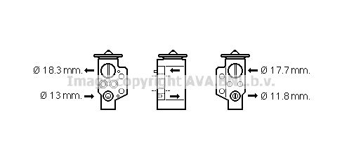 AVA QUALITY COOLING išsiplėtimo vožtuvas, oro kondicionavimas VW1311